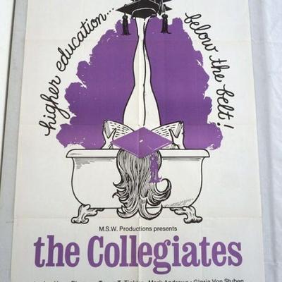 1048	VINTAGE MOVIE POSTER *THE COLLEGIATES* 1973, M.S.W. PRODUCTION, APPROXIMATELY 27 IN X 41 IN
