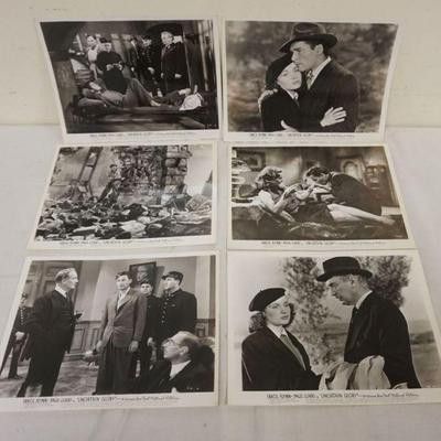 1208	VINTAGE MOVIE STILLS/PHOTOS *UNCERTAIN GLORY* ERROL FLYNN, WARNER BROS, 1944 LOT OF 8
