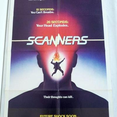 1056	VINTAGE MOVIE POSTER *SCANNERS* ADVANCE TEASER, 1980, AVCO EMBASSY PICTURES, APROXIMATELY 27 IN X 41 IN
