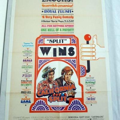 1087	VINTAGE MOVIE POSTER *CALIFORNIA SPLIT* 1974, COLUMBIA PICTURES, APPROXIMATELY 27 IN X 41 IN
