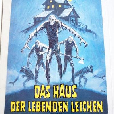 1079	VINTAGE MOVIE POSTER *DON'T GO IN THIS HOUSE* GERMAN, 1979, APPROXIMATELY 23 1/4 IN X 33 IN
