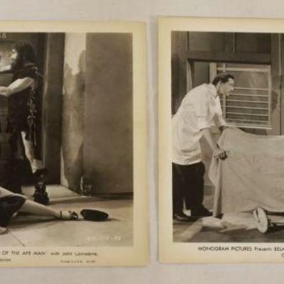 1177	VINTAGE MOVIE STILLS/PHOTOS *RETURN OF THE APE MAN* BELA LUGOSA, JOHN CARRADINE, 1944, LOT OF 2
