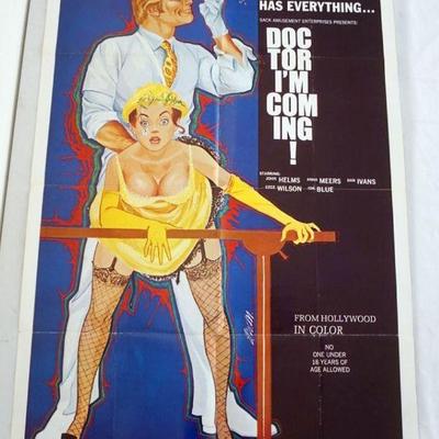 1059	VINTAGE MOVIE POSTER *DOCTOR I'M COMING* FOR THE WOMAN WHO HAS EVERYTHING, 1972, SACK AMUSMENT ENTERPRISES, APPROXIMATELY 27 IN...