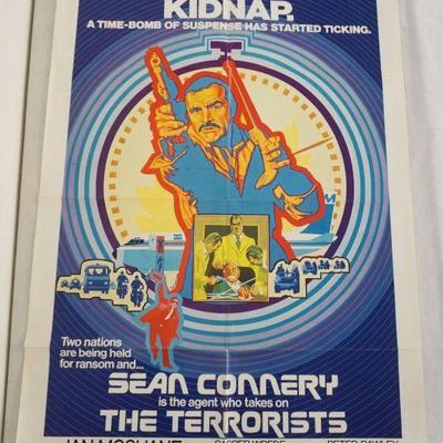 1093	VINTAGE MOVIE POSTER *THE TERRORISTS* SEAN CONNERY, 1975, APPROXIMATELY 27 IN X 41 IN
