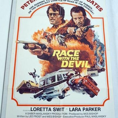 1017	VINTAGE MOVIE POSTER *RACE WITH THE DEVIL* 1975, PETER FONDA, WARREN OATS, APPROXIMATELY 27 IN X 41 IN
