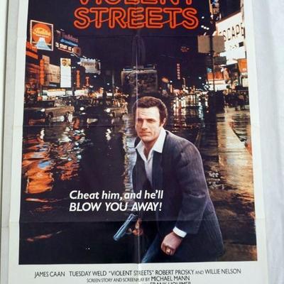 1073	VINTAGE MOVIE POSTER *VIOLENT STREETS* JAMES CAAN, 1974, UNITED ARTISTS
