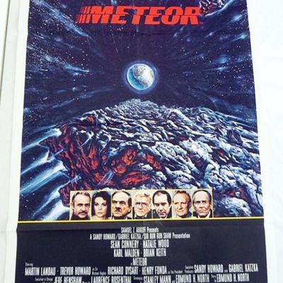 1053	VINTAGE MOVIE POSTER *METEOR* 1979, SAMUEL Z ARKOFF, APPROXIMATELY 29 1/2 IN X 43 IN
