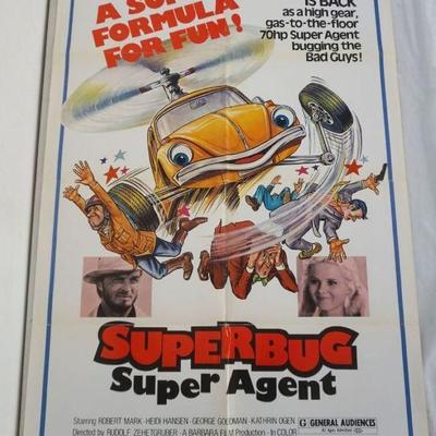 1122	VINTAGE MOVIE POSTER *SUPER BUG* 1972, APPROXIMATELY 27 IN X 41 IN
