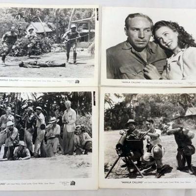 1212	VINTAGE MOVIE STILLS/PHOTOS *MANILA CALLING* LLOYD NOLAN, 20TH CENTURY FOX, 1942, LOT OF 4
