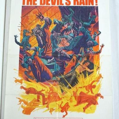 1008	VINTAGE MOVIE POSTER *THE DEVILS RAIN* 1975, WILLIAM SHATNER, APPROXIMATELY 27 IN X 41 IN
