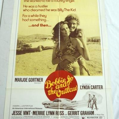 1007	VINTAGE MOVIE POSTER *BOBBIE JO & THE OUTLAW* LYNDA CARTER, APPROXIMATELY 27 IN X 41 IN
