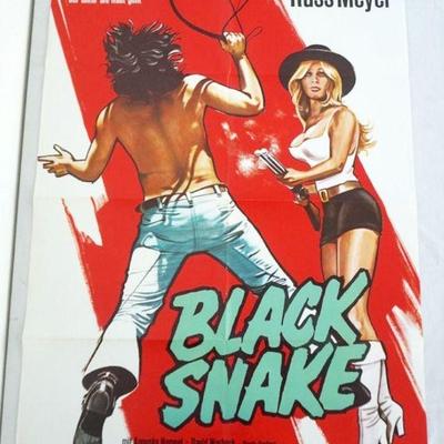 1084	VINTAGE MOVIE POSTER *BLACK SNAKE* RUSSMEYER, APPROXIMATELY 23 1/2 IN X 33 IN
