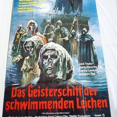 1085	VINTAGE MOVIE POSTER *THE GHOSTSHIP OF THE BLIND DEAD*, APPROXIMATELY 33 IN X 47 IN
