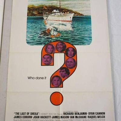 1090	VINTAGE MOVIE POSTER *THE LAST OF SHEILA* RICHARD BENJAMIN, 1973, WARNER, APPROXIMATELY 27 IN X 41 IN
