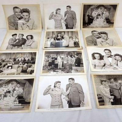 1216	VINTAGE MOVIE STILLS/PHOTOS *PARDON MY RHYTHM* MEL TORNE, 1944, UNIVERSAL, LOT OF 12
