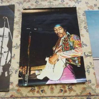 1148	3 VINTAGE JIMI HENDRIX POSTERS, 1968, 1972, 1976, LARGEST APPROXIMATELY 40 IN X 27 IN
