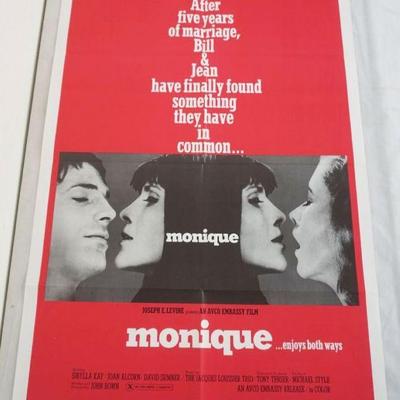 1118	VINTAGE MOVIE POSTER *MONIQUE* 1970, AVC EMBASSY PICTURES, APPROXIMATELY 27 IN X 41 IN
