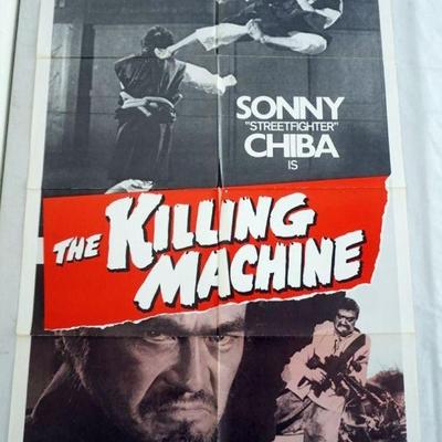 1058	VINTAGE MOVIE POSTER *THE KILLING MACHINE* 1975, SONNY STREETFIGHTER CHIBA, APPROXIMATELY 27 IN X 41 IN
