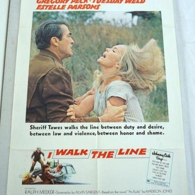 1014	VINTAGE MOVIE POSTER *I WALK THE LINE* 1970, TUESDAY WELD, COLUMBIA PICTURES, APPROXIMATELY 27 IN X 41 IN
