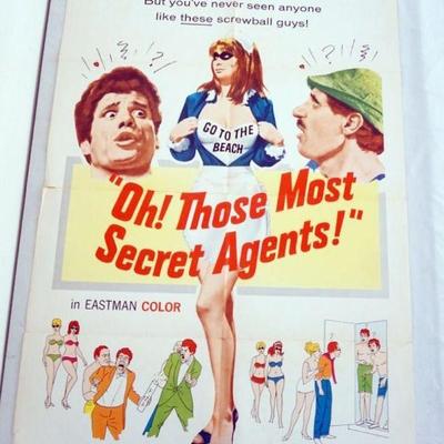 1077	VINTAGE MOVIE POSTER *OH THOSE MOST SECRET AGENTS*  1964, FRANCO & CICCIO ALLIED ARTISTS
