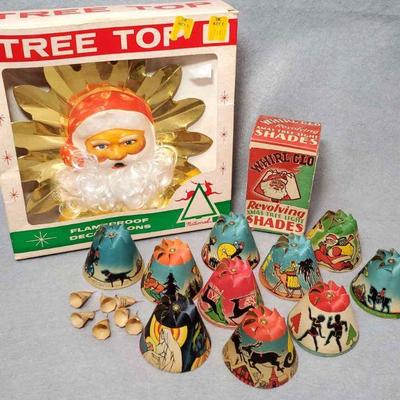 Ng003 vintage whirl glo shades and santa tree topper
