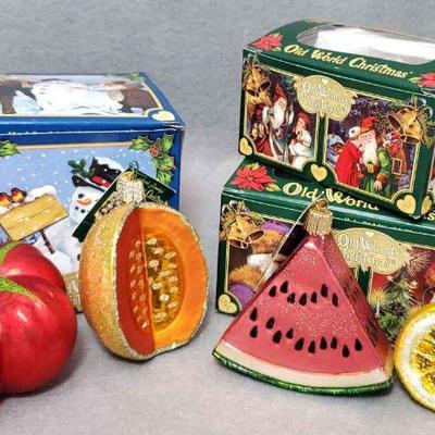 Ng006 old world christmas glass fruit and veggie ornaments