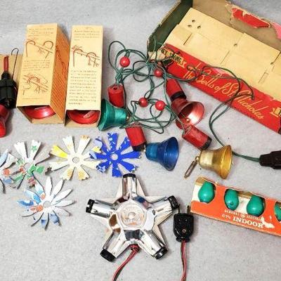 Ng140 vintage motion bells light up tree topper and reflectors