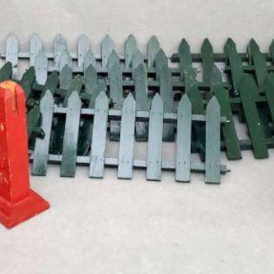 Ng066 vintage christmas wooden strand light fencing display
