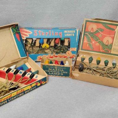 Ng106 vintage christmas lights with original boxes