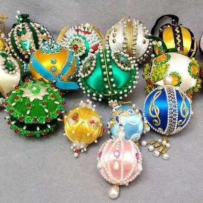 Ng040 hand crafted beaded christmas ornaments 16