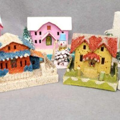 Ng032 artisan cardboard craft putz holiday village houses