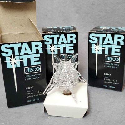 Ng042 star lite spun glass holiday lightbulbs