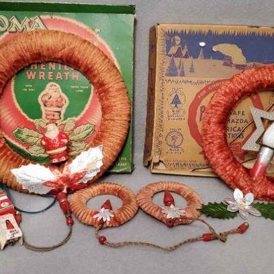 Ng109 vintage noma and mazda chenille wreaths