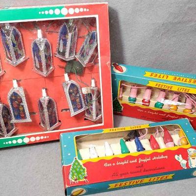Ng102 vintage italian nativity and festive christmas lights