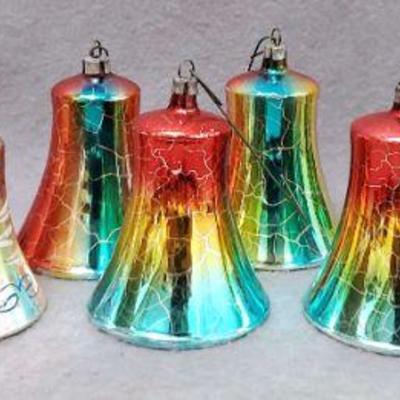 Ng124 antique mercury glass bell ornaments