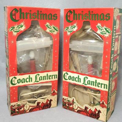 Ng016 vintage christmas coach lantern electric lights