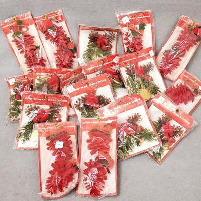 Ng074 vintage flocked ornaments original packaging