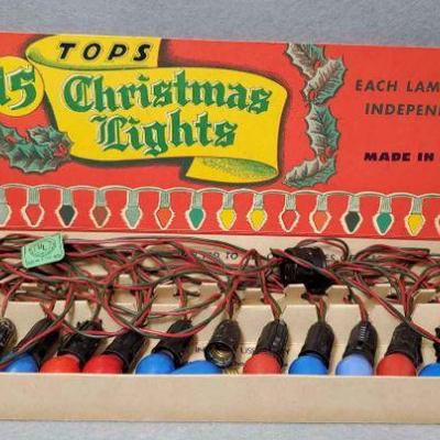 Ng012 vintage tops christmas lights in original box