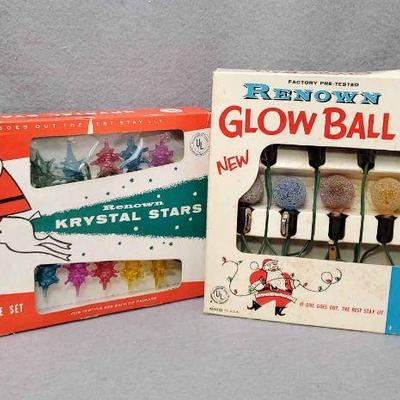 Ng110 mid century glow ball and krystal stars christmas lights