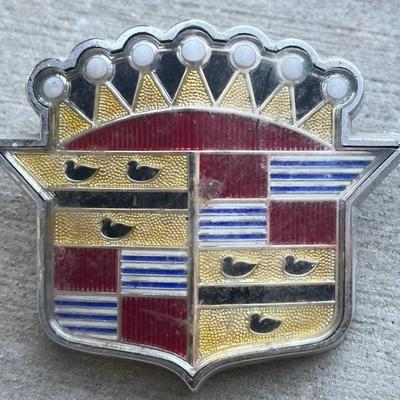 Vintage 1950's Genuine Cadillac 3.75" X 3" Emblems 