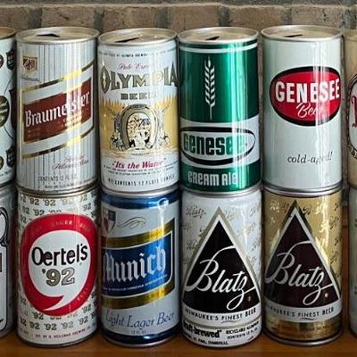 (16) Vintage Collectible Beer Cans - Falstaff, Lonestar, Genesee, Blats, Andeker, And More