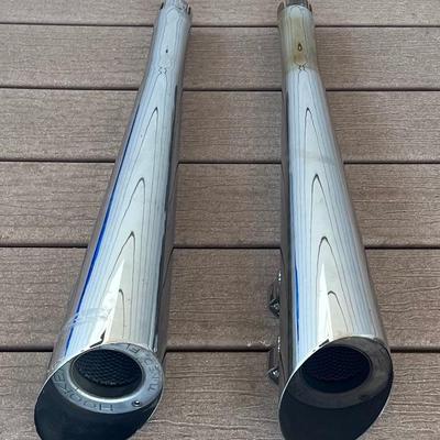 Pair Of Hooker Tunable Slip On Chrome Mufflers 