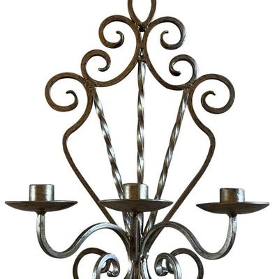 Gold Tone 10" X 16.5" Triple Wall Hanging Candelabra  