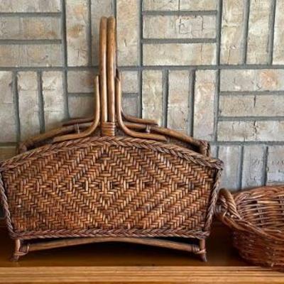 (3) Vintage Rattan Baskets