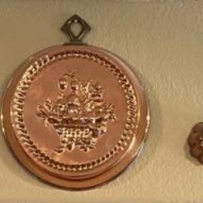 Decorative Copper On Metal Baking Molds & Dishes - Apple, Heart, Pear, Star 