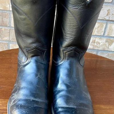 Pair Of Justin Black Leather Boots Men's Size 12D