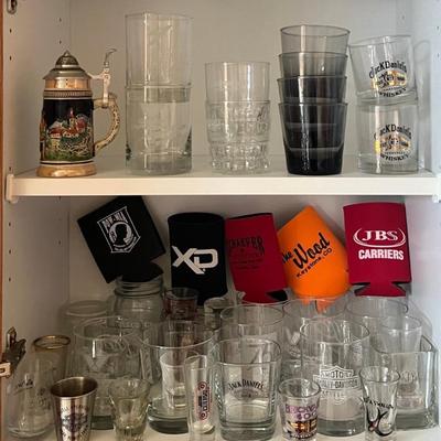 Bar Lot - Advertising Shot Glasses, Whiskey Glasses, Stein, Koozies - Harley Davidson, Jack Daniels