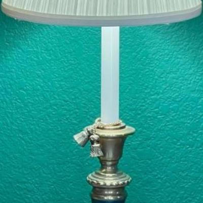 Underwriter Laboratories Brass Lamp With Pleated Shade 