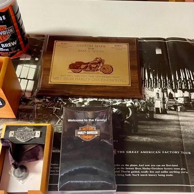 Vintage Harley Lot - Biker Brew, Pencil Holder And Pad, Poster