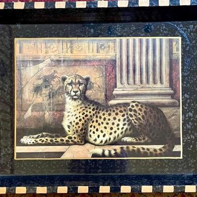 Vintage Cheetah Tray For Saks Fifth Avenue Synthia Carey